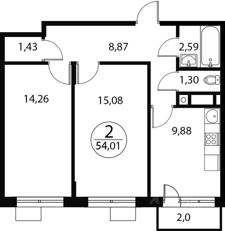 1-BD Apartment Sale, 54.01 sq. m. at Katuar, ulitsa Patseyko, derevnya Sukharevo, Mytishi Urban District, Moscow Region, Russia #1 1-BD Apartment Sale, 54.01 sq. m. at Katuar, ulitsa Patseyko, derevnya Sukharevo, Mytishi Urban District, Moscow Region, Russia #1