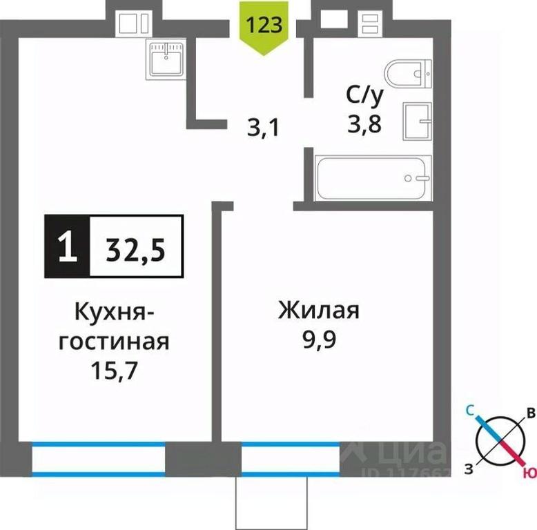 Apartment Sale, 32.5平方米 at Smart Kvartal Lesnaya Otrada, ulitsa Detstva, derevnya Aristovo, Krasnogorsk Urban District, Moscow Region, Russia #1 Apartment Sale, 32.5平方米 at Smart Kvartal Lesnaya Otrada, ulitsa Detstva, derevnya Aristovo, Krasnogorsk Urban District, Moscow Region, Russia #1