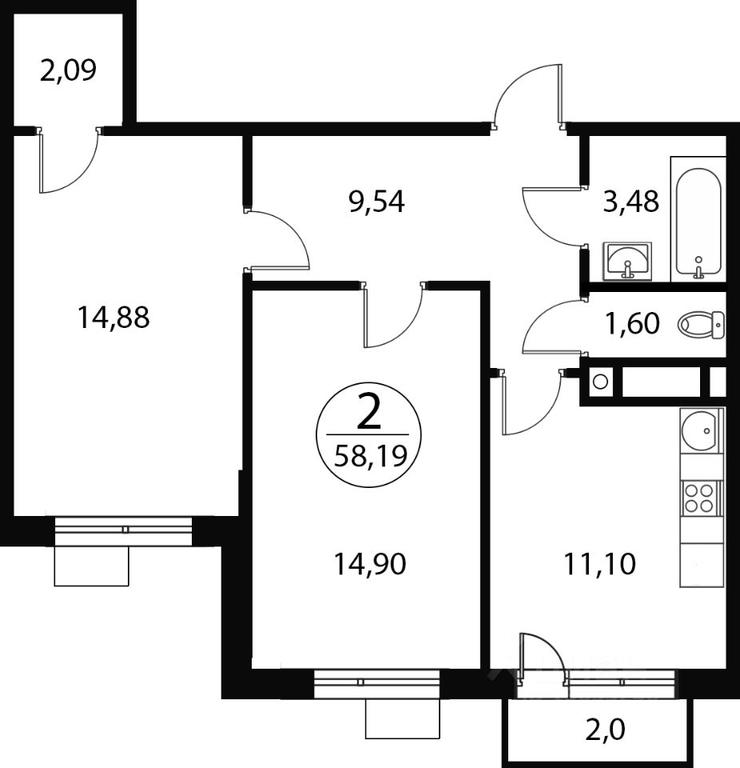 1-BD Apartment Sale, 58.19平方米 at Katuar, ulitsa Patseyko, derevnya Sukharevo, Mytishi Urban District, Moscow Region, Russia #1 1-BD Apartment Sale, 58.19平方米 at Katuar, ulitsa Patseyko, derevnya Sukharevo, Mytishi Urban District, Moscow Region, Russia #1