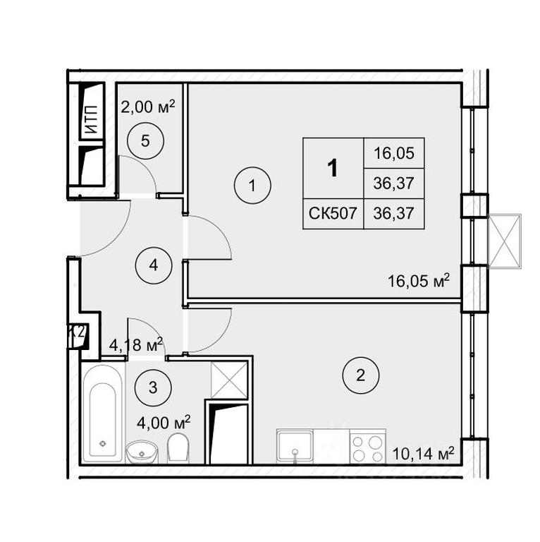 Apartment Sale, 36.37 sq. m. at Ekograd Novy Katuar, ulitsa Lva Tolstogo, rabochiy posyolok Nekrasovskiy, Dmitrovskiy Urban District, Moscow Region, Russia #1
