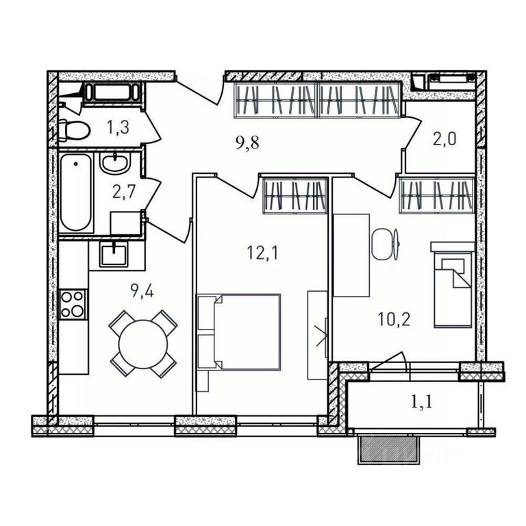 1-BD Apartment Sale, 48.6 sq. m. at Kvartal Svetly, ulitsa Tvardovskogo, Balashikha, Moscow Region, Russia #1 1-BD Apartment Sale, 48.6 sq. m. at Kvartal Svetly, ulitsa Tvardovskogo, Balashikha, Moscow Region, Russia #1