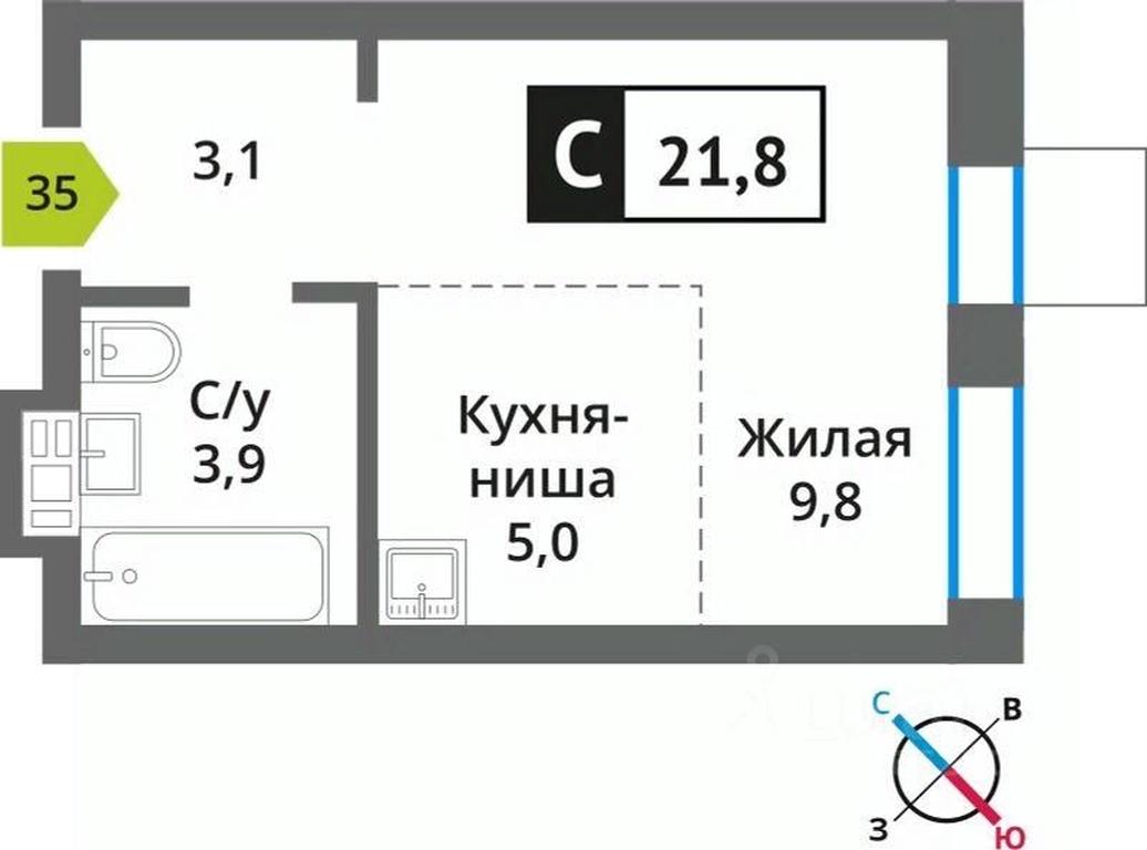 Apartment Sale, 21.8平方米 at Smart Kvartal Lesnaya Otrada, ulitsa Detstva, derevnya Aristovo, Krasnogorsk Urban District, Moscow Region, Russia #1 Apartment Sale, 21.8平方米 at Smart Kvartal Lesnaya Otrada, ulitsa Detstva, derevnya Aristovo, Krasnogorsk Urban District, Moscow Region, Russia #1