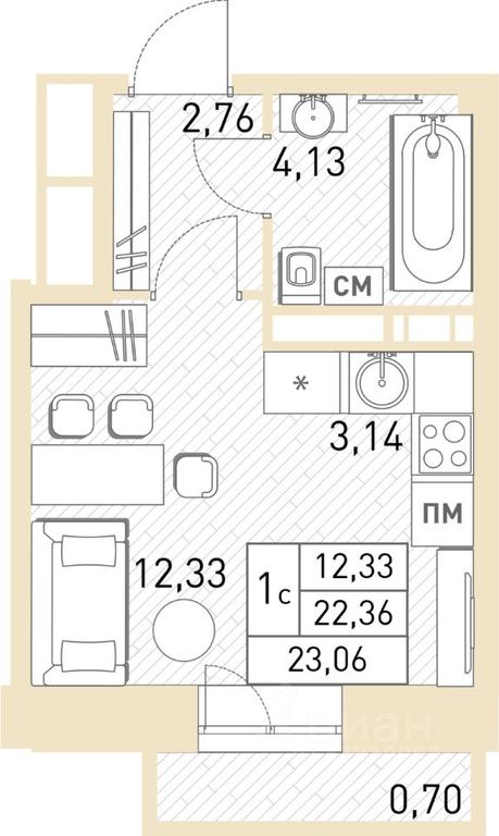 Apartment Sale, 22.8 sq. m. at Stolichny, ulitsa Kalinina, Savvino Microdistrict, Balashikha, Moscow Region, Russia #1 Apartment Sale, 22.8 sq. m. at Stolichny, ulitsa Kalinina, Savvino Microdistrict, Balashikha, Moscow Region, Russia #1