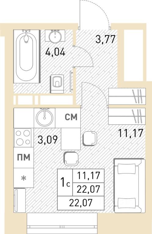 Apartment Sale, 22平方米 at Stolichny, ulitsa Kalinina, Savvino Microdistrict, Balashikha, Moscow Region, Russia #1 Apartment Sale, 22平方米 at Stolichny, ulitsa Kalinina, Savvino Microdistrict, Balashikha, Moscow Region, Russia #1