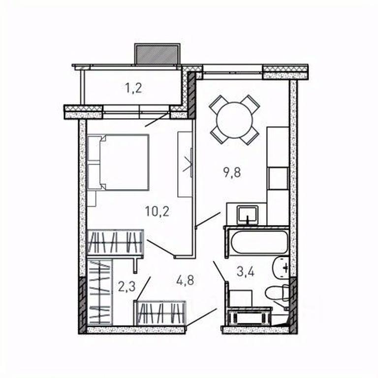 Apartment Sale, 31.7 sq. m. at Kvartal Svetly, ulitsa Tvardovskogo, Balashikha, Moscow Region, Russia #1