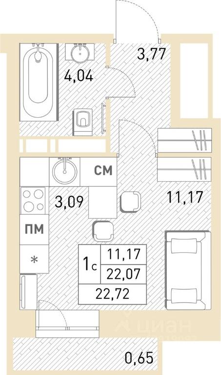 Apartment Sale, 22.3 sq. m. at Stolichny, ulitsa Kalinina, Savvino Microdistrict, Balashikha, Moscow Region, Russia #1 Apartment Sale, 22.3 sq. m. at Stolichny, ulitsa Kalinina, Savvino Microdistrict, Balashikha, Moscow Region, Russia #1
