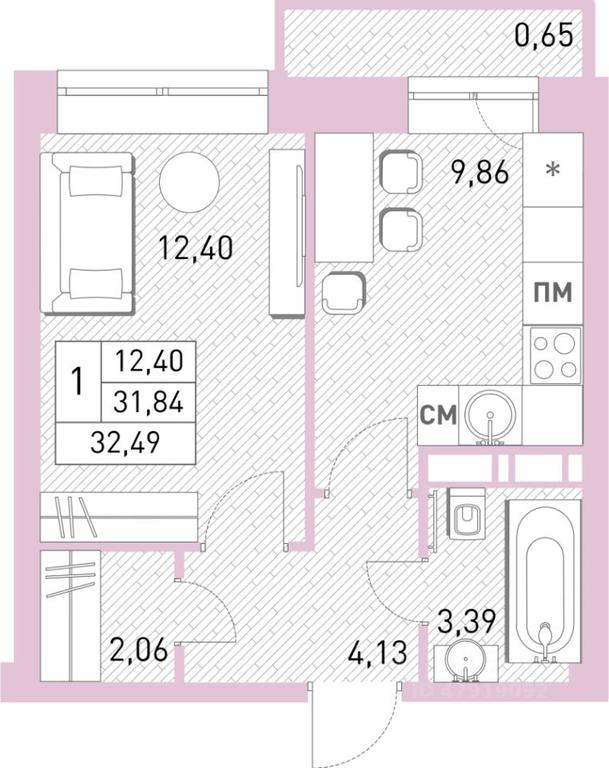 Apartment Sale, 31.7 sq. m. at Stolichny, ulitsa Kalinina, Savvino Microdistrict, Balashikha, Moscow Region, Russia #1