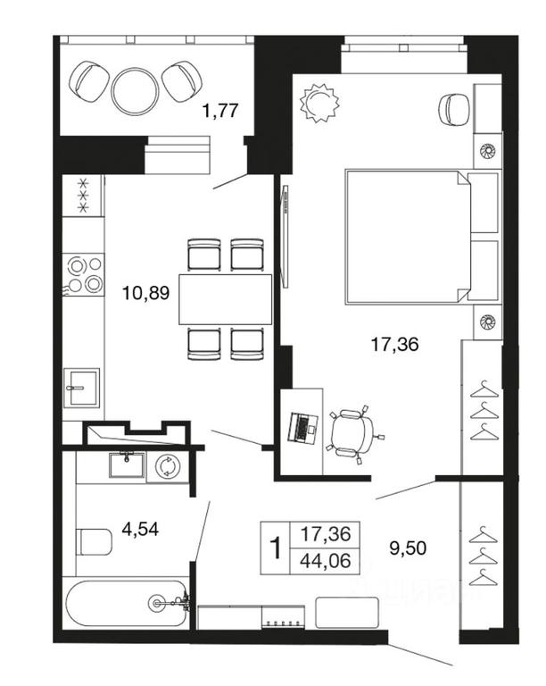 Apartment Sale, 44.06 sq. m. at Vremena goda, Proletarskaya ulitsa, Aprelevka, Naro-Fominskiy City District, Moscow Region, Russia #1 Apartment Sale, 44.06 sq. m. at Vremena goda, Proletarskaya ulitsa, Aprelevka, Naro-Fominskiy City District, Moscow Region, Russia #1