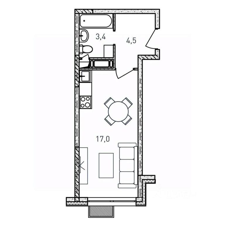Apartment Sale, 24.9平方米 at Kvartal Svetly, ulitsa Tvardovskogo, Balashikha, Moscow Region, Russia #1 Apartment Sale, 24.9平方米 at Kvartal Svetly, ulitsa Tvardovskogo, Balashikha, Moscow Region, Russia #1
