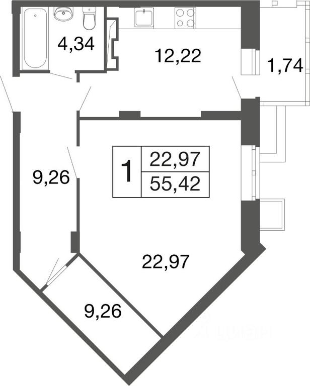 Apartment Sale, 55.42 sq. m. at Vremena goda, Proletarskaya ulitsa, Aprelevka, Naro-Fominskiy City District, Moscow Region, Russia #1 Apartment Sale, 55.42 sq. m. at Vremena goda, Proletarskaya ulitsa, Aprelevka, Naro-Fominskiy City District, Moscow Region, Russia #1
