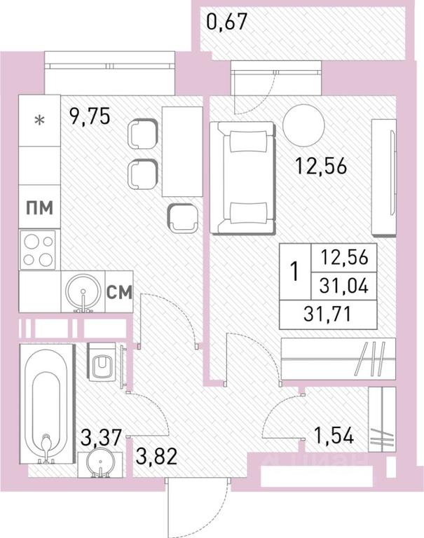 Apartment Sale, 30.9 sq. m. at Stolichny, ulitsa Kalinina, Savvino Microdistrict, Balashikha, Moscow Region, Russia #1 Apartment Sale, 30.9 sq. m. at Stolichny, ulitsa Kalinina, Savvino Microdistrict, Balashikha, Moscow Region, Russia #1