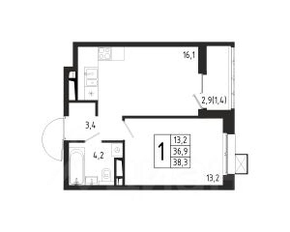 Apartment Sale, 38.3 sq. m. at Bereg, Beregovaya Street, Khimki, Moscow Region, Russia #1 Apartment Sale, 38.3 sq. m. at Bereg, Beregovaya Street, Khimki, Moscow Region, Russia #1