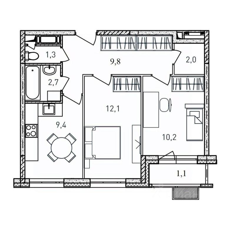 1-BD Apartment Sale, 48.6 sq. m. at Kvartal Svetly, ulitsa Tvardovskogo, Balashikha, Moscow Region, Russia #1 1-BD Apartment Sale, 48.6 sq. m. at Kvartal Svetly, ulitsa Tvardovskogo, Balashikha, Moscow Region, Russia #1