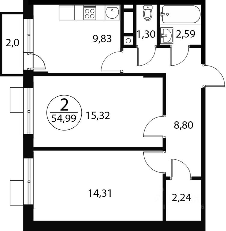 1-BD Apartment Sale, 54.99平方米 at Katuar, ulitsa Patseyko, derevnya Sukharevo, Mytishi Urban District, Moscow Region, Russia #1 1-BD Apartment Sale, 54.99平方米 at Katuar, ulitsa Patseyko, derevnya Sukharevo, Mytishi Urban District, Moscow Region, Russia #1