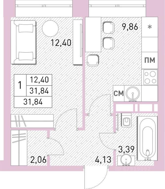 Apartment Sale, 31.3 sq. m. at Stolichny, ulitsa Kalinina, Savvino Microdistrict, Balashikha, Moscow Region, Russia #1 Apartment Sale, 31.3 sq. m. at Stolichny, ulitsa Kalinina, Savvino Microdistrict, Balashikha, Moscow Region, Russia #1