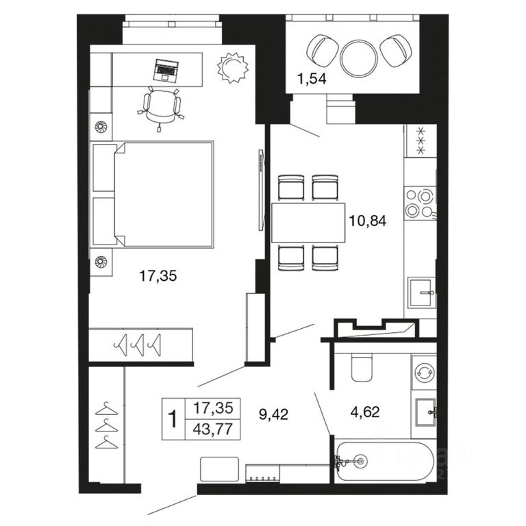 Apartment Sale, 43.77 sq. m. at Vremena goda, Proletarskaya ulitsa, Aprelevka, Naro-Fominskiy City District, Moscow Region, Russia #1 Apartment Sale, 43.77 sq. m. at Vremena goda, Proletarskaya ulitsa, Aprelevka, Naro-Fominskiy City District, Moscow Region, Russia #1