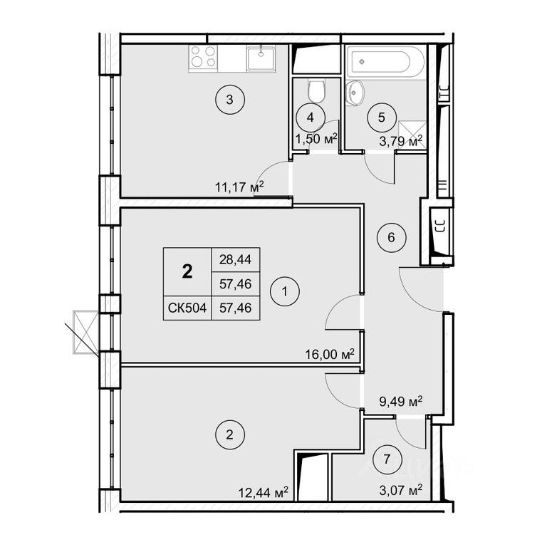 1-BD Apartment Sale, 58.17 sq. m. at Ekograd Novy Katuar, ulitsa Lva Tolstogo, rabochiy posyolok Nekrasovskiy, Dmitrovskiy Urban District, Moscow Region, Russia #1