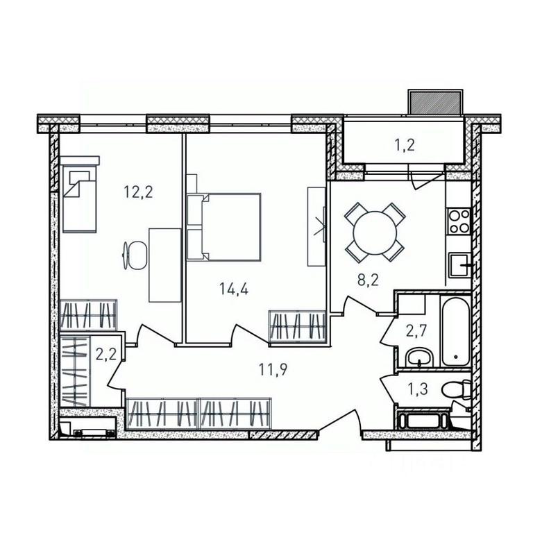 1-BD Apartment Sale, 54.1 sq. m. at Kvartal Svetly, ulitsa Tvardovskogo, Balashikha, Moscow Region, Russia #1