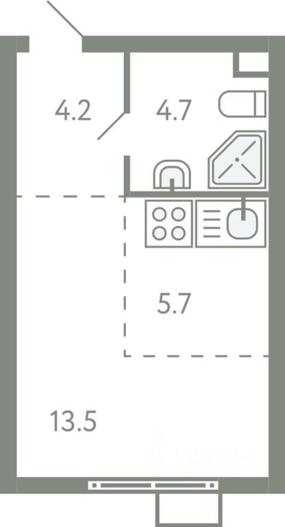 Apartment Sale, 26.5平方米 at Novo-Molokovo, Novo-Molokovskiy bulvar, selo Molokovo, Leninskiy City District, Moscow Region, Russia #1