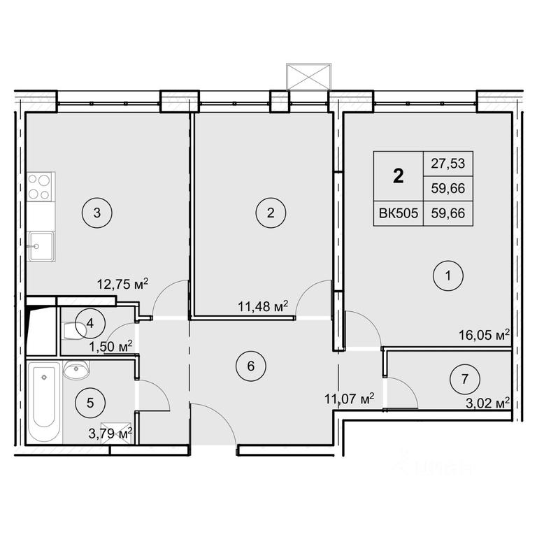 1-BD Apartment Sale, 59.66 sq. m. at Ekograd Novy Katuar, ulitsa Lva Tolstogo, rabochiy posyolok Nekrasovskiy, Dmitrovskiy Urban District, Moscow Region, Russia #1