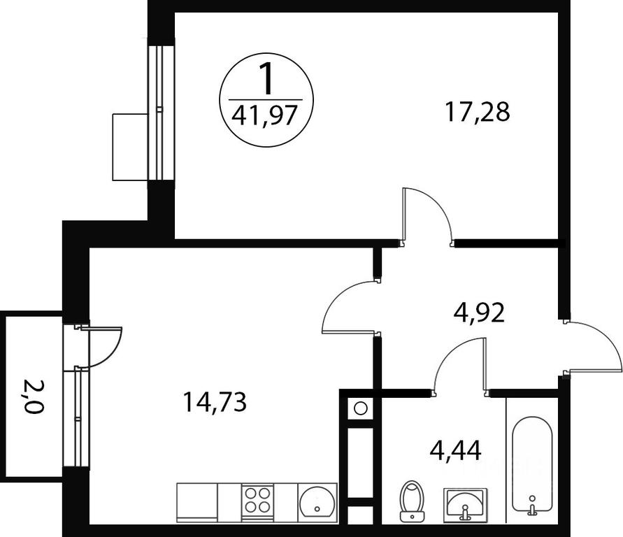 Продажа квартиры, 41,97 м² в ЖК «Катуар», улица Пацейко, деревня Сухарево, городской округ Мытищи, Московская область, Россия #1 Продажа квартиры, 41,97 м² в ЖК «Катуар», улица Пацейко, деревня Сухарево, городской округ Мытищи, Московская область, Россия #1