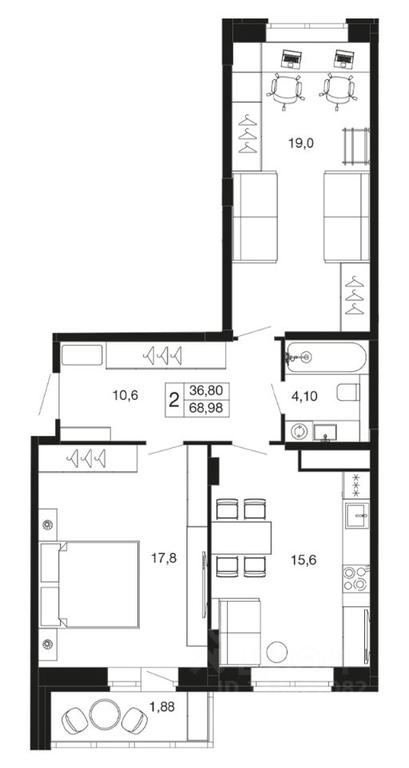 1-BD Apartment Sale, 68.98 sq. m. at Vremena goda, Proletarskaya ulitsa, Aprelevka, Naro-Fominskiy City District, Moscow Region, Russia #1 1-BD Apartment Sale, 68.98 sq. m. at Vremena goda, Proletarskaya ulitsa, Aprelevka, Naro-Fominskiy City District, Moscow Region, Russia #1