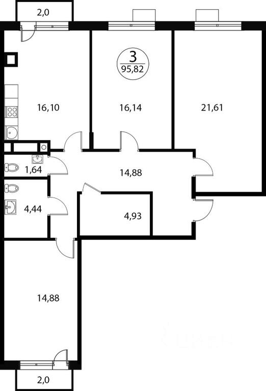 2-BD Apartment Sale, 95.82平方米 at Katuar, ulitsa Patseyko, derevnya Sukharevo, Mytishi Urban District, Moscow Region, Russia #1 2-BD Apartment Sale, 95.82平方米 at Katuar, ulitsa Patseyko, derevnya Sukharevo, Mytishi Urban District, Moscow Region, Russia #1