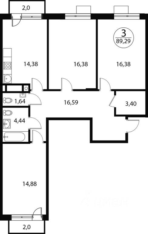 2-BD Apartment Sale, 89.29平方米 at Katuar, ulitsa Patseyko, derevnya Sukharevo, Mytishi Urban District, Moscow Region, Russia #1 2-BD Apartment Sale, 89.29平方米 at Katuar, ulitsa Patseyko, derevnya Sukharevo, Mytishi Urban District, Moscow Region, Russia #1