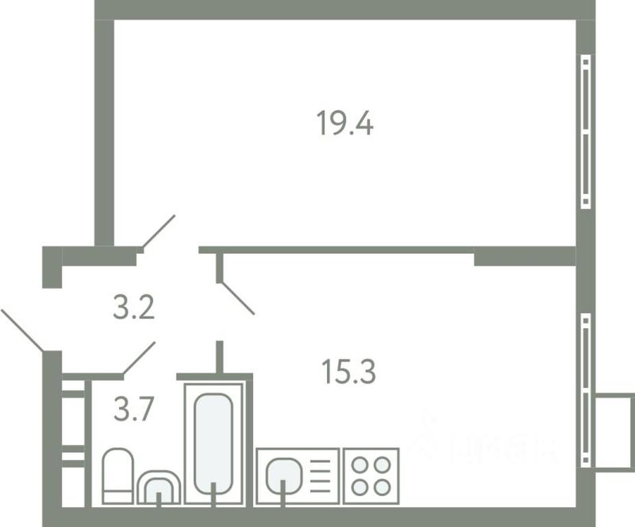 Apartment Sale, 40.8 sq. m. at Novo-Molokovo, Novo-Molokovskiy bulvar, selo Molokovo, Leninskiy City District, Moscow Region, Russia #1