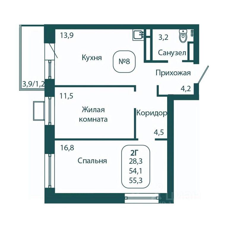 1-BD Apartment Sale, 55.3 sq. m. at Andreevka LIFE, Georgievskoe Highway, Moscow Region, Russia #1