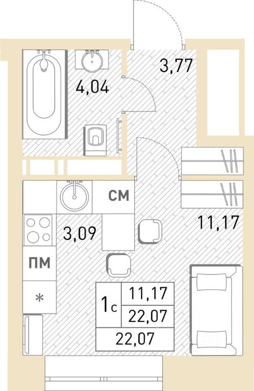 Apartment Sale, 21.9 sq. m. at Stolichny, ulitsa Kalinina, Savvino Microdistrict, Balashikha, Moscow Region, Russia #1 Apartment Sale, 21.9 sq. m. at Stolichny, ulitsa Kalinina, Savvino Microdistrict, Balashikha, Moscow Region, Russia #1