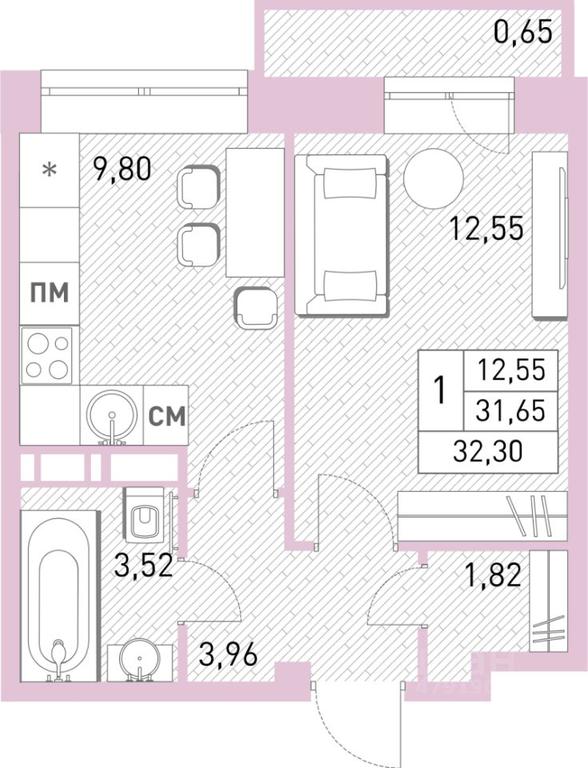 Apartment Sale, 31.9 sq. m. at Stolichny, ulitsa Kalinina, Savvino Microdistrict, Balashikha, Moscow Region, Russia #1 Apartment Sale, 31.9 sq. m. at Stolichny, ulitsa Kalinina, Savvino Microdistrict, Balashikha, Moscow Region, Russia #1
