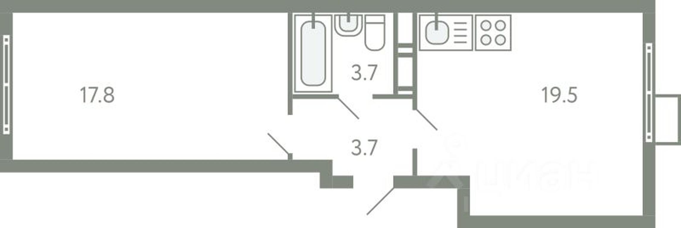 Apartment Sale, 43.8平方米 at Novo-Molokovo, Novo-Molokovskiy bulvar, selo Molokovo, Leninskiy City District, Moscow Region, Russia #1