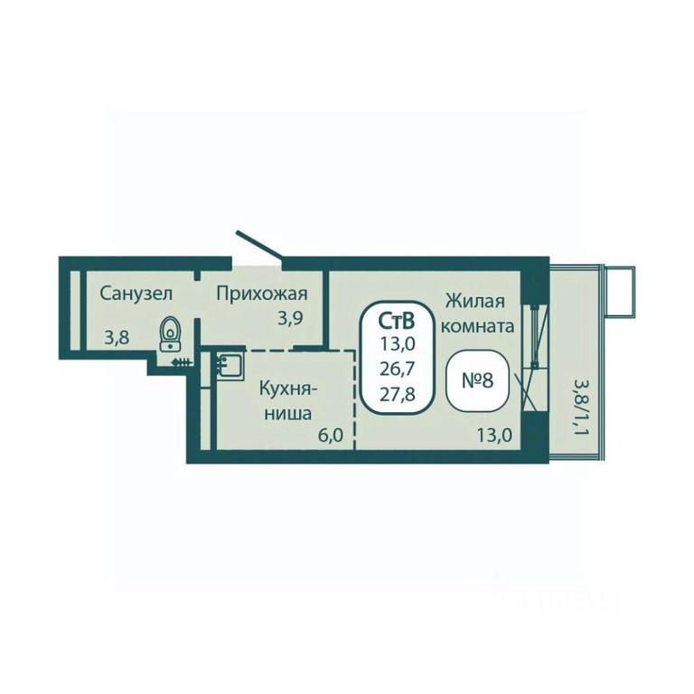 Apartment Sale, 27.8 sq. m. at Andreevka LIFE, Georgievskoe Highway, Moscow Region, Russia #1
