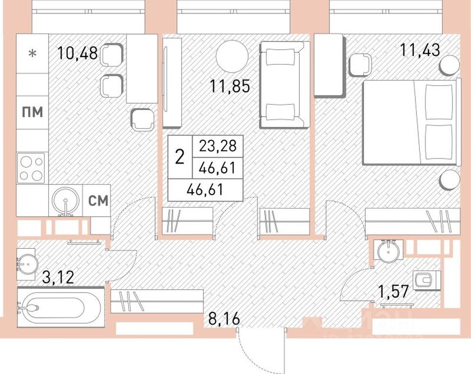 1-BD Apartment Sale, 45.9 sq. m. at Stolichny, ulitsa Kalinina, Savvino Microdistrict, Balashikha, Moscow Region, Russia #1 1-BD Apartment Sale, 45.9 sq. m. at Stolichny, ulitsa Kalinina, Savvino Microdistrict, Balashikha, Moscow Region, Russia #1
