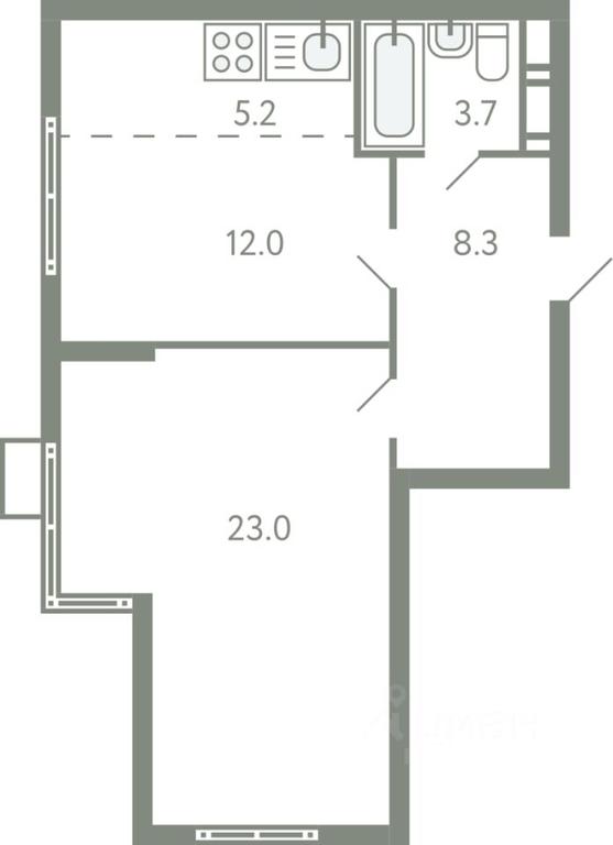1-BD Apartment Sale, 51.2 sq. m. at Novo-Molokovo, Novo-Molokovskiy bulvar, selo Molokovo, Leninskiy City District, Moscow Region, Russia #1