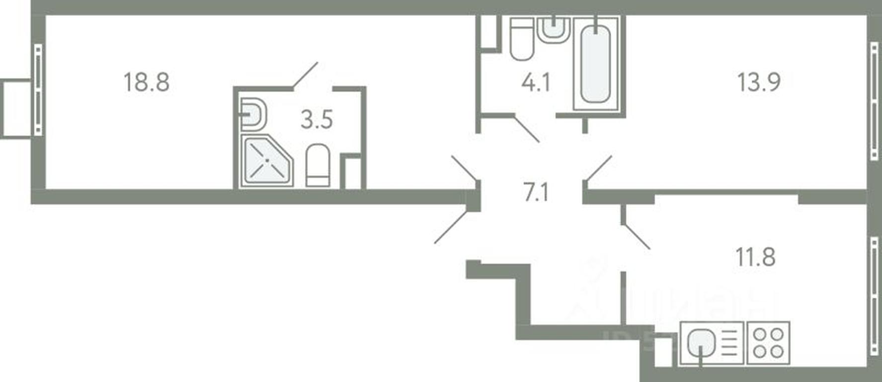 1-BD Apartment Sale, 57.8 sq. m. at Novo-Molokovo, Novo-Molokovskiy bulvar, selo Molokovo, Leninskiy City District, Moscow Region, Russia #1