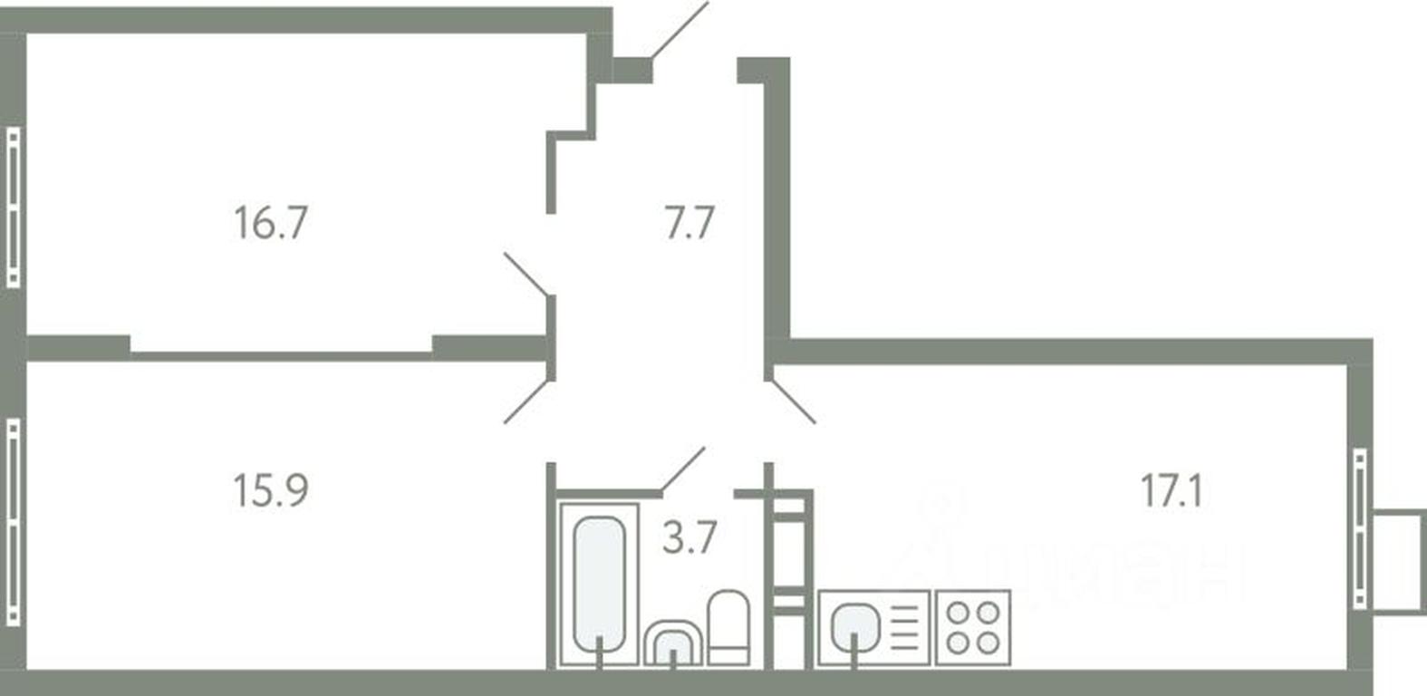 1-BD Apartment Sale, 60.2 sq. m. at Novo-Molokovo, Novo-Molokovskiy bulvar, selo Molokovo, Leninskiy City District, Moscow Region, Russia #1