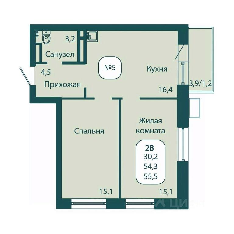 1-BD Apartment Sale, 55.5 sq. m. at Andreevka LIFE, Georgievskoe Highway, Moscow Region, Russia #1