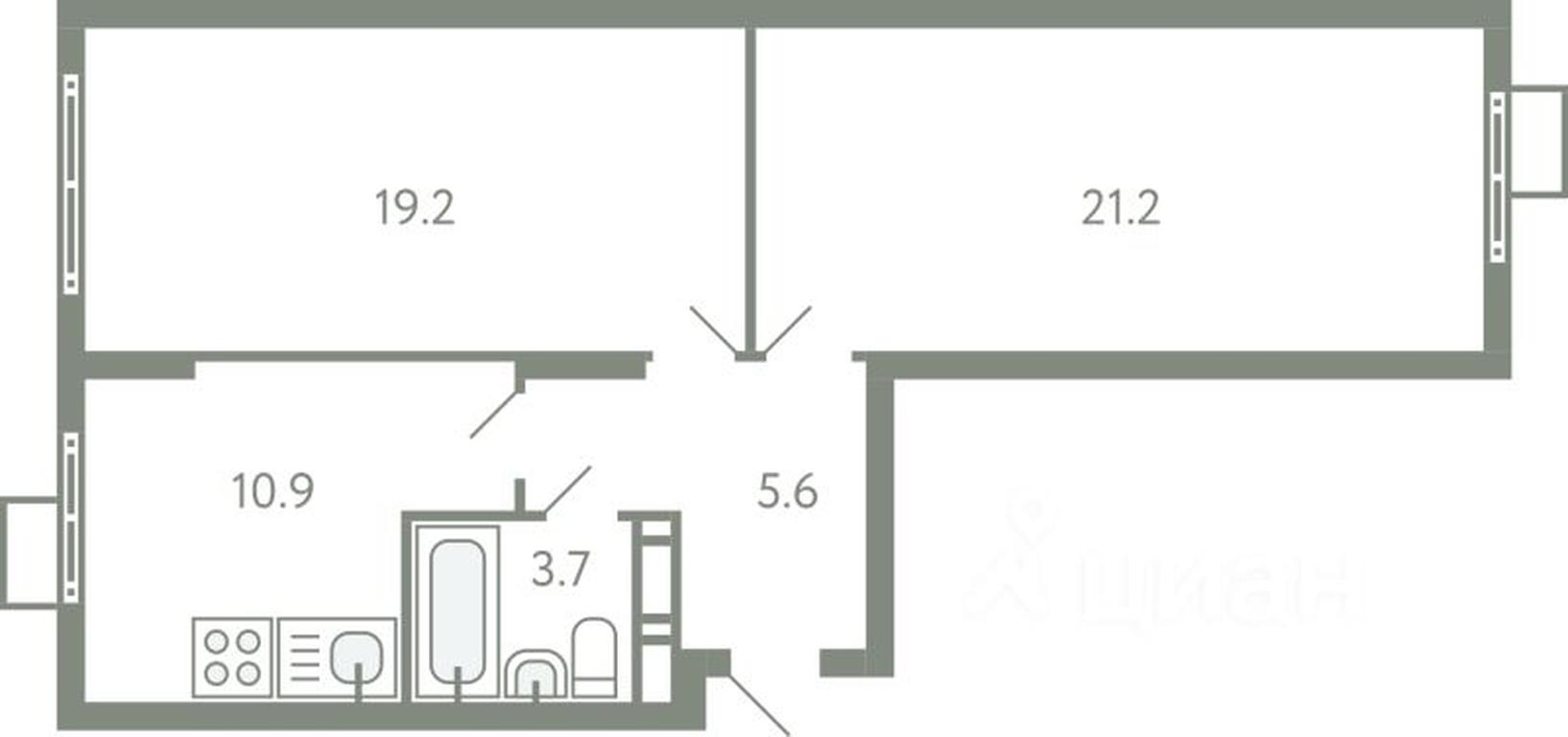 1-BD Apartment Sale, 59.5 sq. m. at Novo-Molokovo, Novo-Molokovskiy bulvar, selo Molokovo, Leninskiy City District, Moscow Region, Russia #1