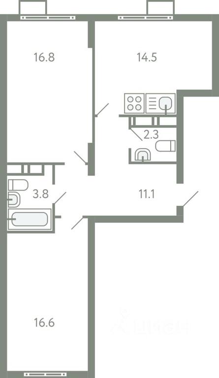 1-BD Apartment Sale, 64.1 sq. m. at Novo-Molokovo, Novo-Molokovskiy bulvar, selo Molokovo, Leninskiy City District, Moscow Region, Russia #1