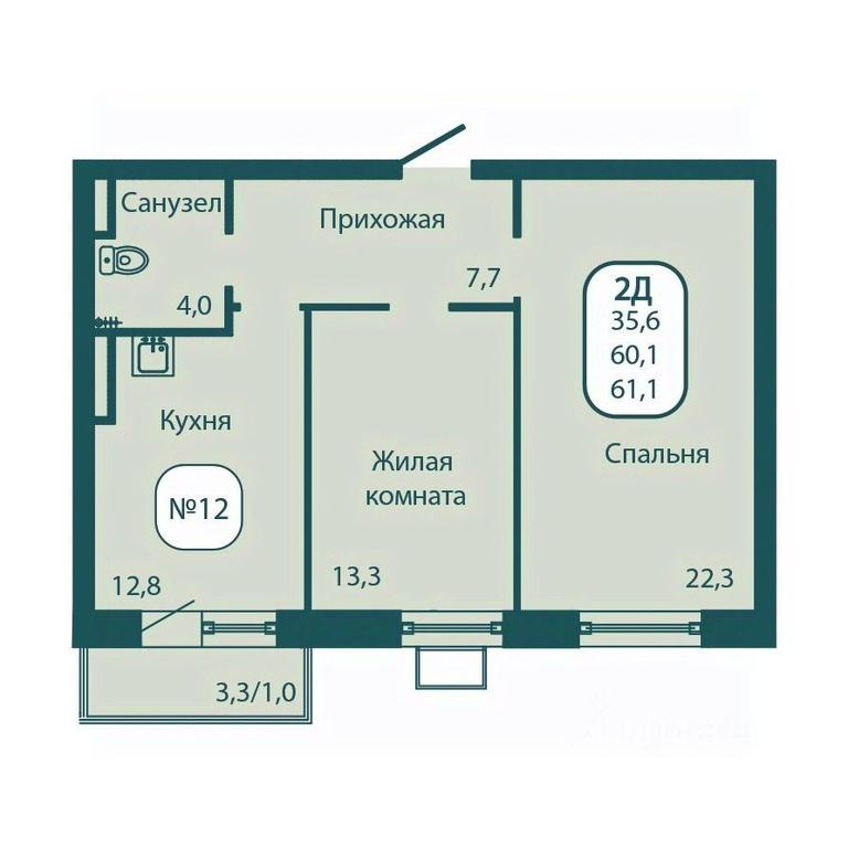 1-BD Apartment Sale, 61.1 sq. m. at Andreevka LIFE, Georgievskoe Highway, Moscow Region, Russia #1 1-BD Apartment Sale, 61.1 sq. m. at Andreevka LIFE, Georgievskoe Highway, Moscow Region, Russia #1