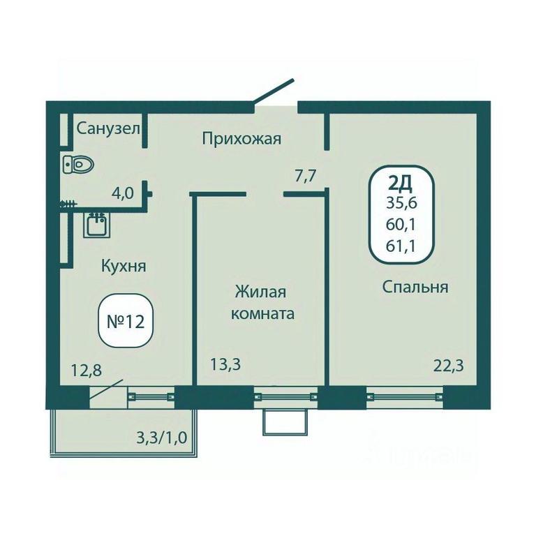 1-BD Apartment Sale, 61.1 sq. m. at Andreevka LIFE, Georgievskoe Highway, Moscow Region, Russia #1 1-BD Apartment Sale, 61.1 sq. m. at Andreevka LIFE, Georgievskoe Highway, Moscow Region, Russia #1