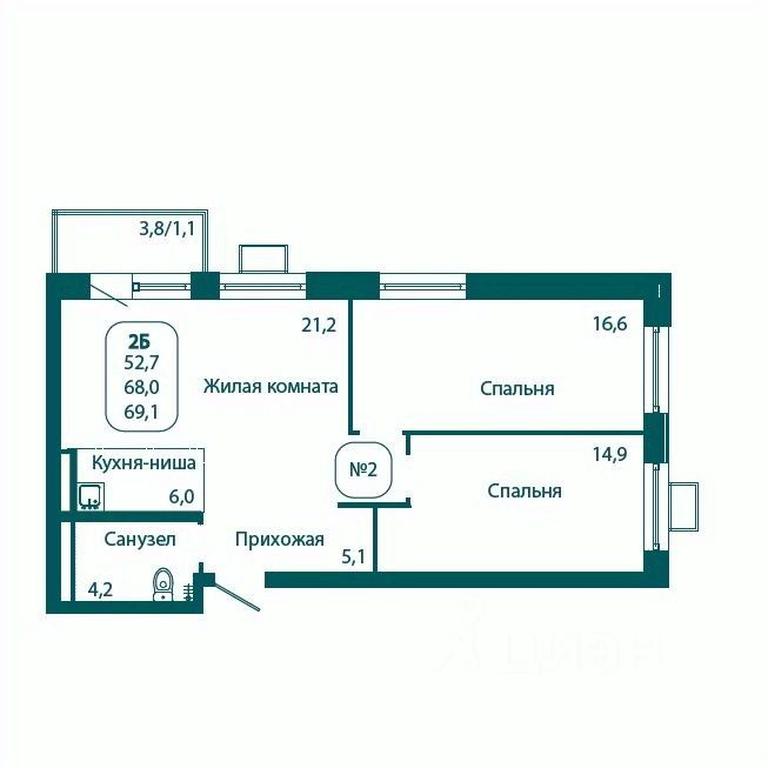 1-BD Apartment Sale, 69.1平方米 at Andreevka LIFE, Georgievskoe Highway, Moscow Region, Russia #1 1-BD Apartment Sale, 69.1平方米 at Andreevka LIFE, Georgievskoe Highway, Moscow Region, Russia #1