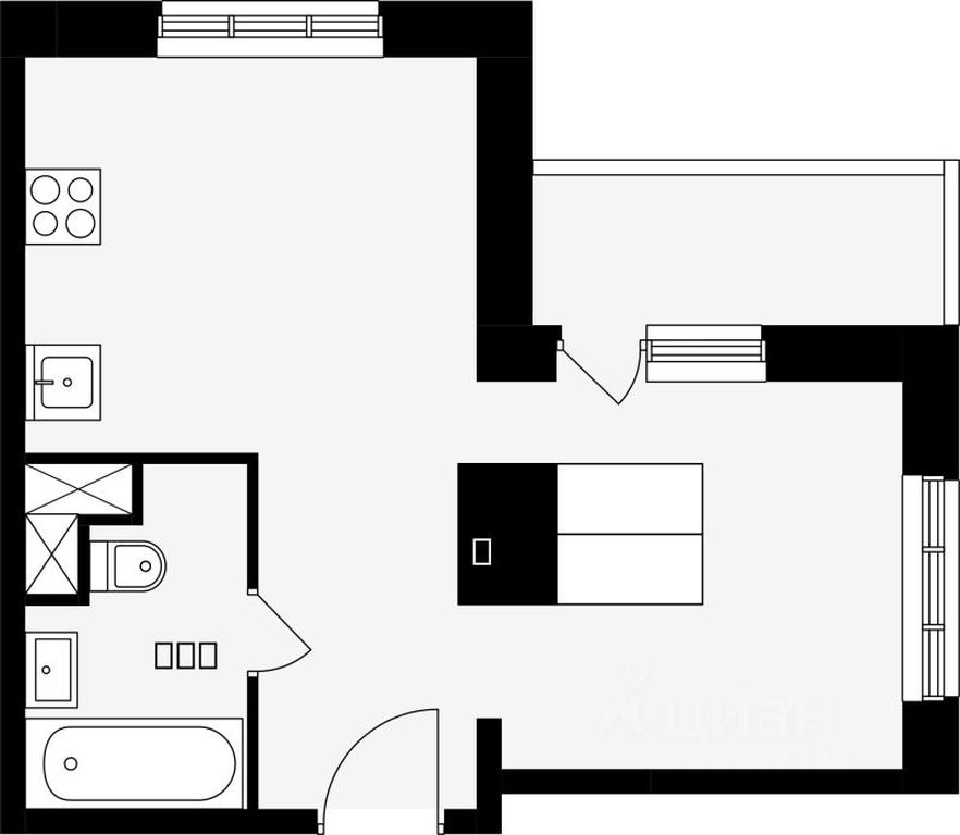 Apartment Sale, 32.9平方米 at Shkolny, Shkolnaya Street, mikrorayon Klimovsk, Podolsk, Moscow Region, Russia #1