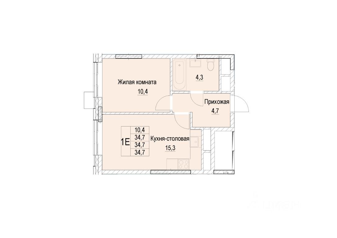 Apartment Sale, 34.7 sq. m. at Otradny, Pervomayskaya ulitsa, Mytischi, Moscow Region, Russia #1 Apartment Sale, 34.7 sq. m. at Otradny, Pervomayskaya ulitsa, Mytischi, Moscow Region, Russia #1