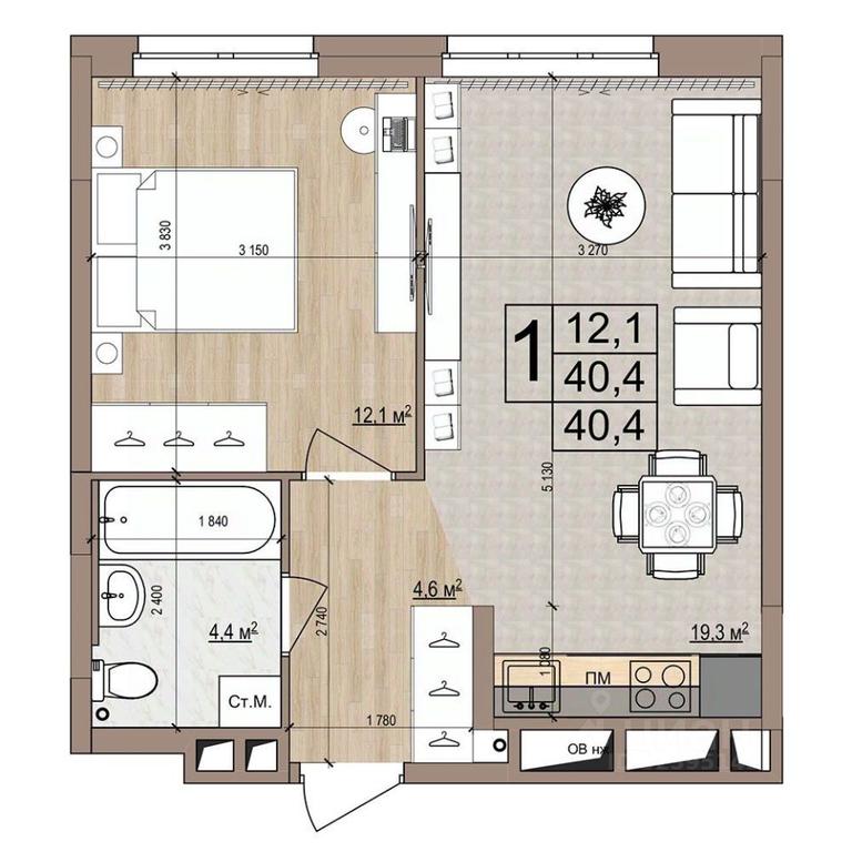 Apartment Sale, 40.4 sq. m. at Grand Komfort, Gudkova Street, Zhukovsky, Moscow Region, Russia #1 Apartment Sale, 40.4 sq. m. at Grand Komfort, Gudkova Street, Zhukovsky, Moscow Region, Russia #1