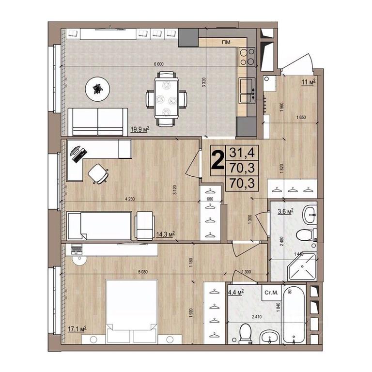 1-BD Apartment Sale, 70.3 sq. m. at Grand Komfort, Gudkova Street, Zhukovsky, Moscow Region, Russia #1 1-BD Apartment Sale, 70.3 sq. m. at Grand Komfort, Gudkova Street, Zhukovsky, Moscow Region, Russia #1