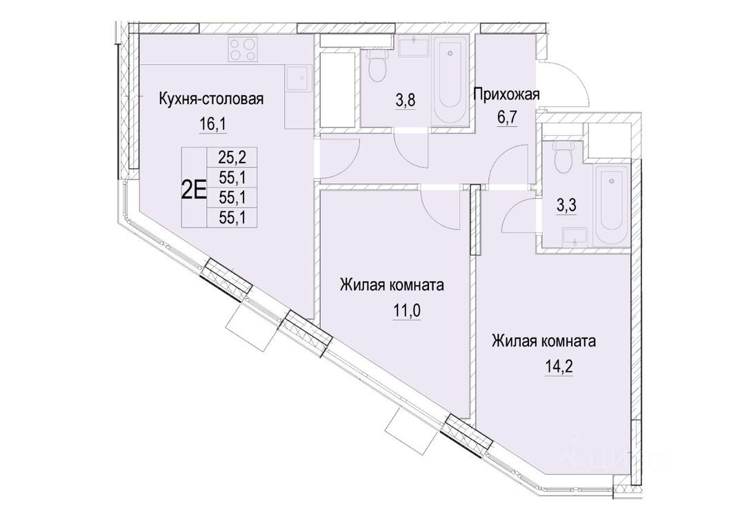 1-BD Apartment Sale, 55.1 sq. m. at Otradny, Pervomayskaya ulitsa, Mytischi, Moscow Region, Russia #1 1-BD Apartment Sale, 55.1 sq. m. at Otradny, Pervomayskaya ulitsa, Mytischi, Moscow Region, Russia #1