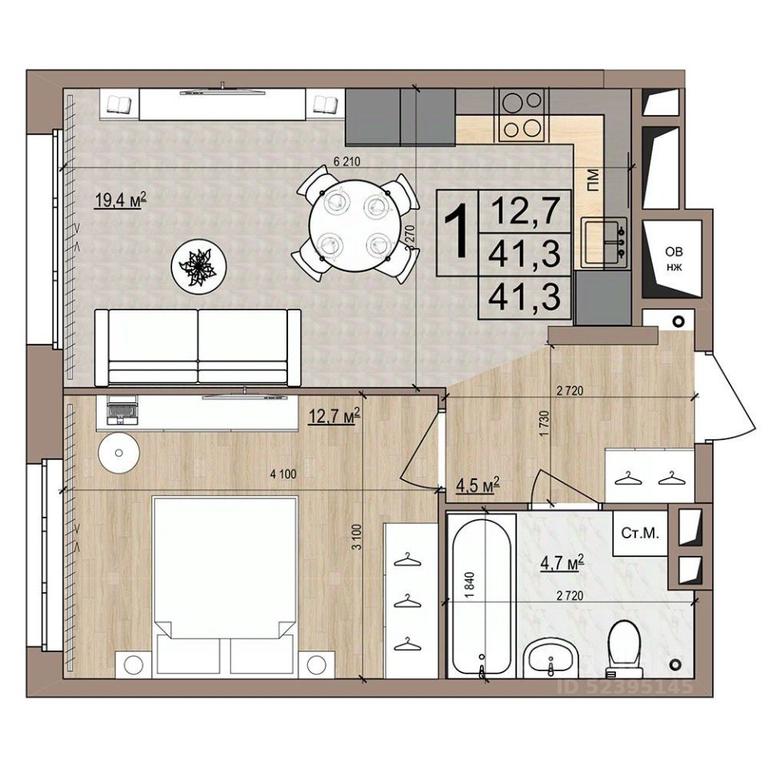 Apartment Sale, 41.3 sq. m. at Grand Komfort, Gudkova Street, Zhukovsky, Moscow Region, Russia #1 Apartment Sale, 41.3 sq. m. at Grand Komfort, Gudkova Street, Zhukovsky, Moscow Region, Russia #1
